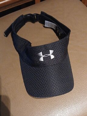 Under Armour Black  Mesh Sport Visor with White Logo